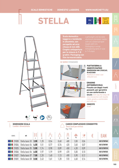 Scala 8 Gradin Uso Domestico Marchetti Stella